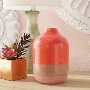 Bungalow Rose Orange Decorative Ceramic Table Vase BNRS7475